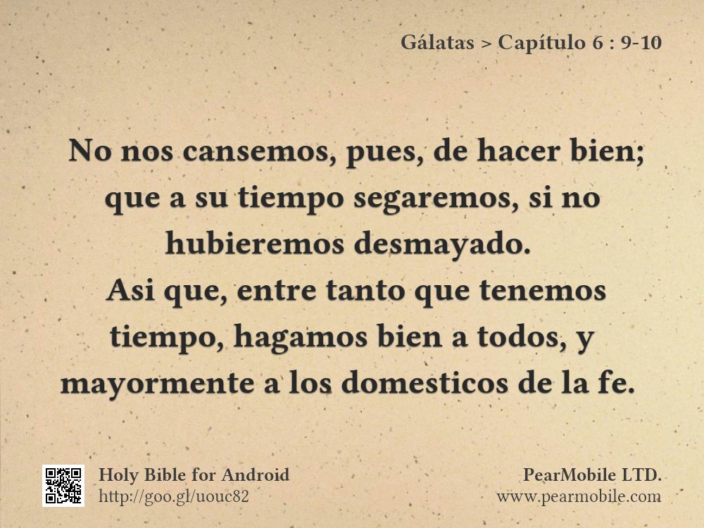 Gálatas, Capítulo 6:9-10
